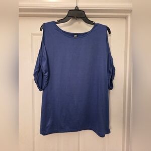 SHEIN Royal Blue Cold Shoulder Blouse